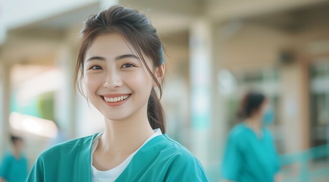 Nurse smiling.